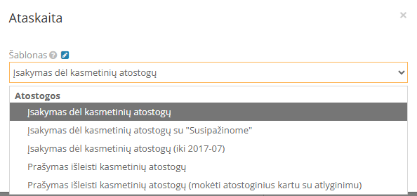 Spausdinimo variantai prašymui ir įsakymui